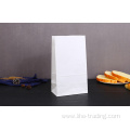 Bolsa de papel Kraft blanca de fondo plano cuadrada personalizada